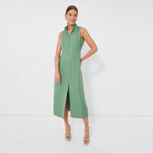 Tuckernuck Leighton Green Button-Front Midi Dress